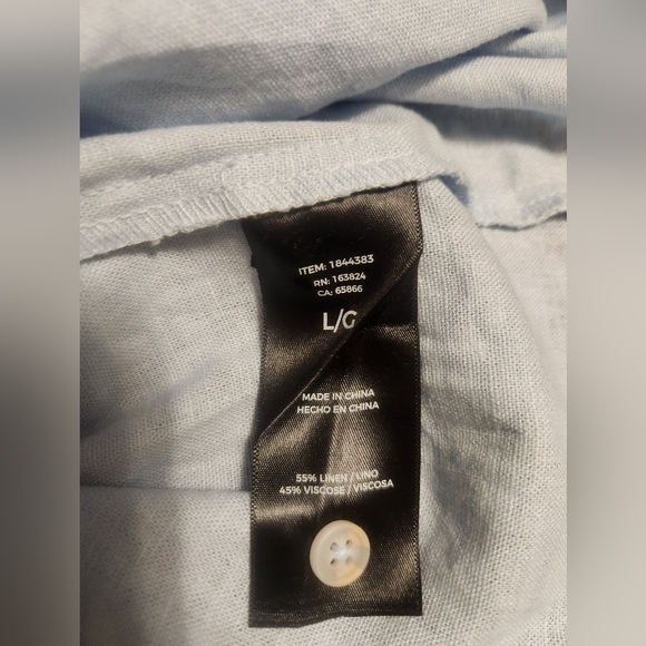 WELL WORN Light Blue Button-Up Front  Shirt Dress Size L. - Picture 3 of 9